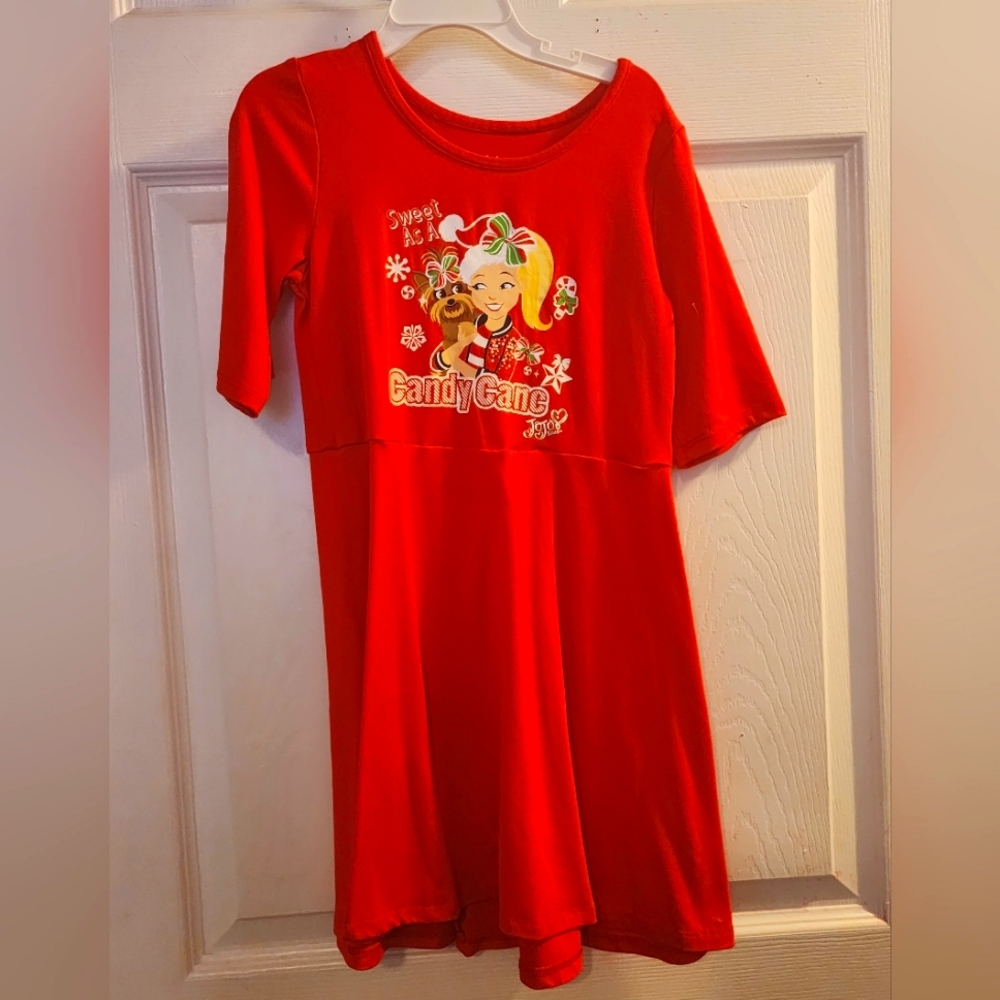 Girls Christmas Jojo siwa candy cane dress size sm